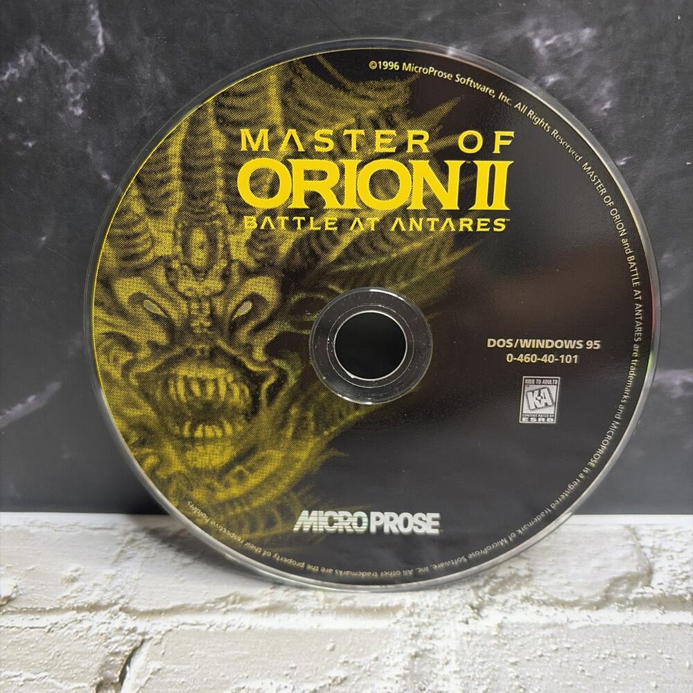 Master of Orion II Battle at Antares PC CD Rom Game - Clean - Free Shipping